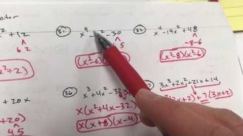 Algebra 2 Test Chapter 5 Test Review Video #2