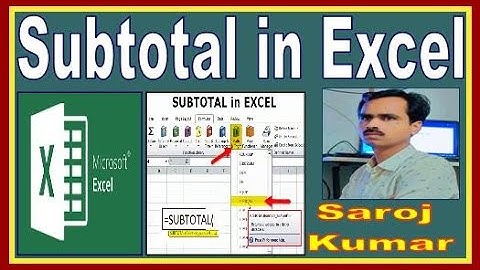 Subtotal Formula Tips - Subtotal function Ms Excel in Hindi - Excel User Should Know