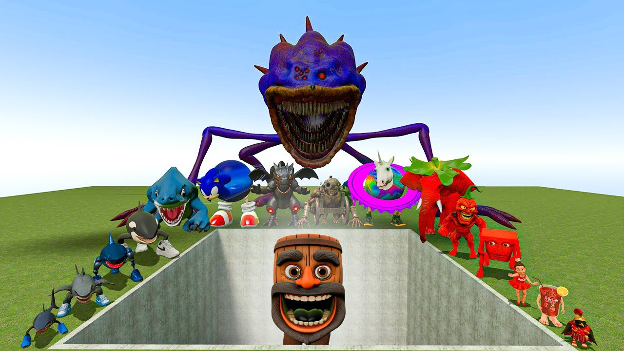 AI Brainrot Memes vs BARARABAMMBAMMDDUDUDUDURUUUMM Bosses in Giant Pit – Gmod Chaos