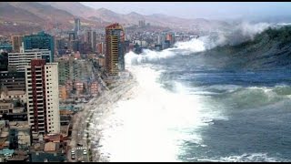 لحظة وقوع تسونامي اليابان مرعب .. سلم يارب سلم