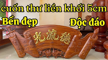 Mẫu Hoành Phi Câu Đối Gỗ Hương Đá - Cuốn Thư  Câu Đối Liền Khối Dày 5cm