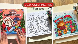 Coloring a Whimsical Snowman Scene Cozy Christmas Page Coco Wyo Adult Coloring Book