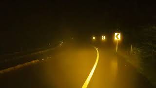 prueba luz led de iluminacion con lluvia y niebla, bombilla con temperatura de 3500k, 4500k y 6000k