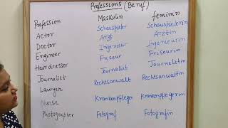 Learn the male and female professions in German language- Basic German for beginners