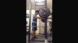 335lbs Squat 1RM (fail) Texas Method at 137lbs Bodyweight, June 21, 2014