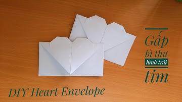 Gấp bì thư hình trái tim từ giấy A4 cực kỳ đơn giản | DIY Heart Envelope