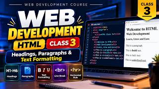 Web Development Class 3 | HTML Headings, Paragraphs & Text Formatting | Urdu/Hindi #webdevelopment
