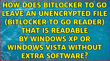 How does BitLocker to Go leave an unencrypted file (BitLocker to Go Reader) that is readable by...