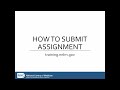 How to submit an assignment on trainingnnlmgov