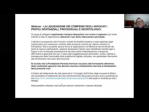 Webinar - LA LIQUIDAZIONE DEI COMPENSI DEGLI AVVOCATI PROFILI SOSTANZIALI PROCESSUALI E DEONTOLOGICI