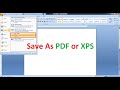 How to Save a Document as a PDF  XPS File in Office 2007