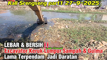LEBAR & BERSIH‼️ Excavator Keruk Lumpur Sampah & Gulma Terpendam Di Jembatan #dedimulyadi