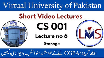CS001 Module 1 || CS001 short Lecture 8 (Storage) || CS 001 Computer Proficiency License
