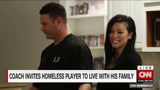 Football coach helps turn homeless player's life around