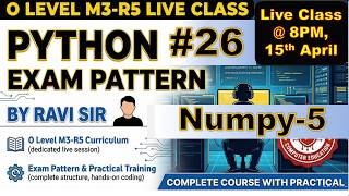 NumPy in Hindi | O Level Python | Complete Tutorial | Class-26 | MCQ | #aptinstitute