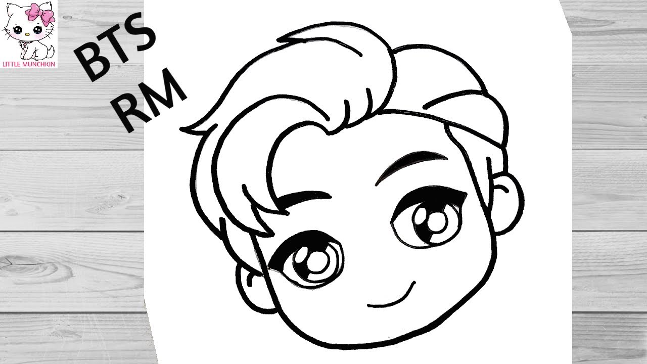 BTS drawing | How to Draw RM from TinyTAN BTS Step by Step | BTS RM ...