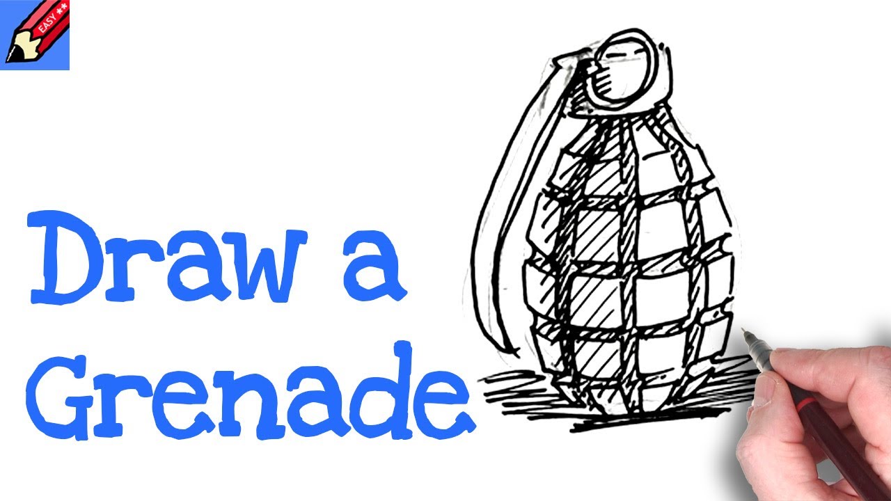 How To Draw A Hand Grenade Real Easy Youtube