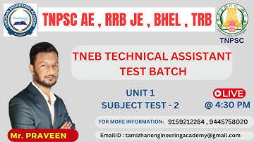 TNEB TECHNICAL ASSISTANT| TEST BATCH | SUBJECT TEST 02| CIRCUIT THEORY ANALYSIS| ELECTRICAL IN TAMIL