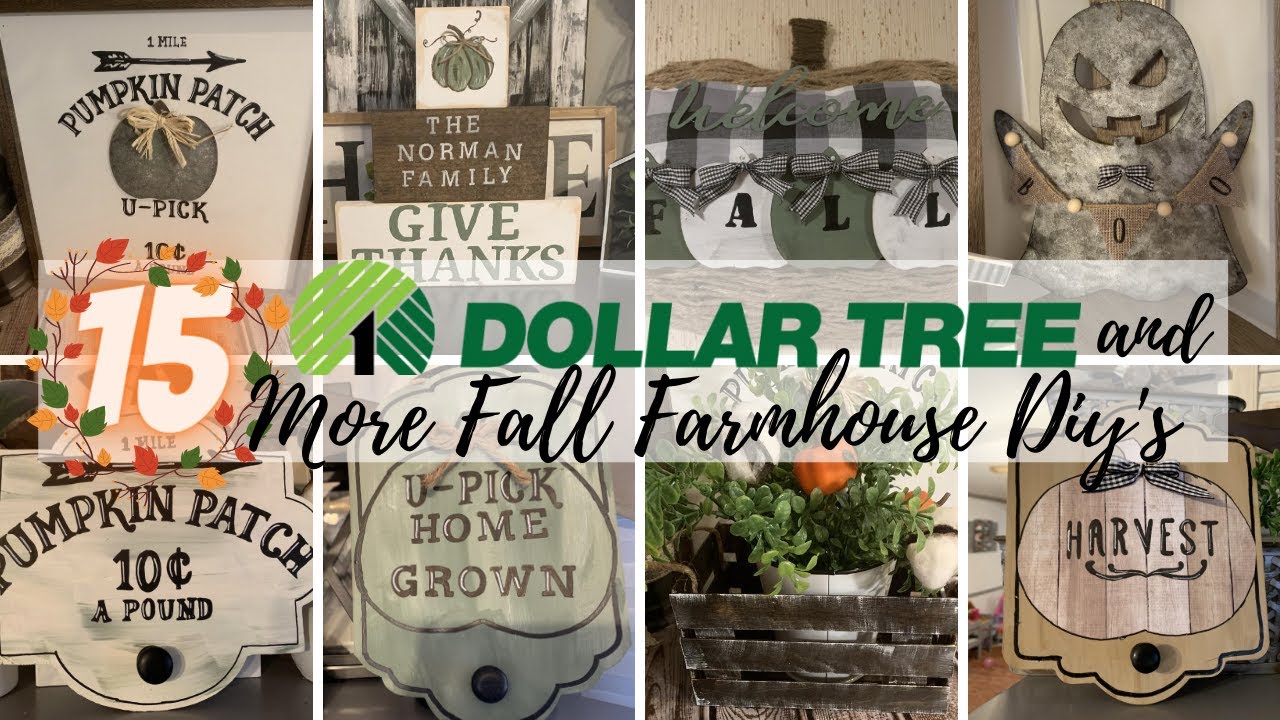 TOP 15 FALL DOLLAR TREE AND MORE FARMHOUSE DIY'S | DOLLAR TREE FALL BUDGET DECOR | FALL COMPILATION