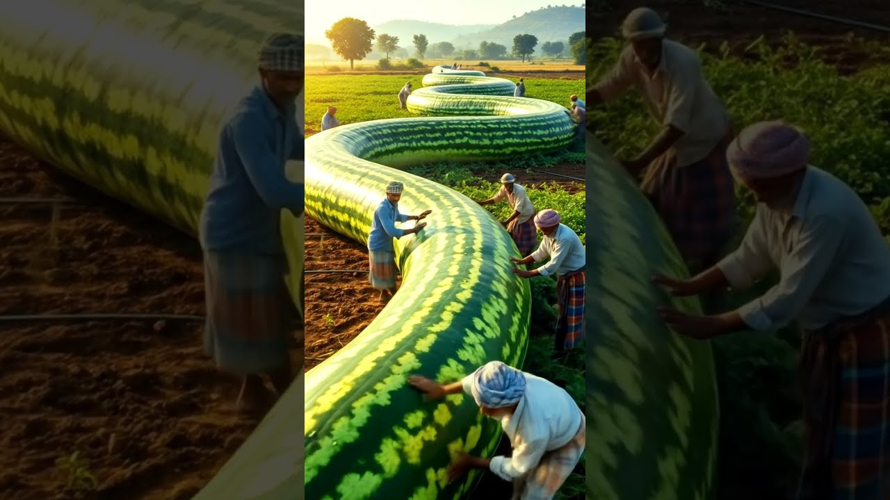 Farmer Grow Super Long Watermelon Like Snake Shortsfeed Farm Farming