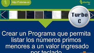 ciclo for – turbo C (numeros primos)