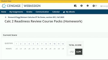 Calc 2 Readiness Review Course Packs | WebAssign