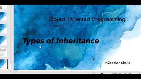 Types of Inheritance -Public Inheritance | OOP | Lec# 27 | M.Zeeshan Khalid | Urdu