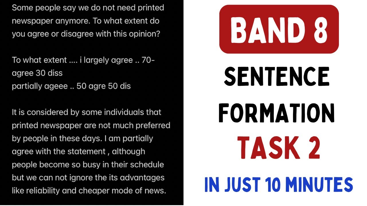 Sentence Formation of 8 Band Task 2 just in 10 Minutes ielts youtube