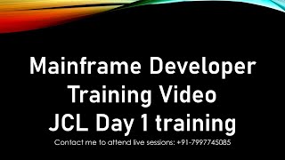 Day1 JCL 15 May   Venkat since2010 7997745085