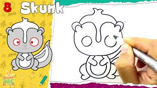 How to Draw a Skunk | Drawing, Coloring Pages and Animation | Step by Step | for Kids
