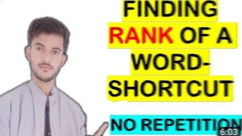 HOW TO FIND RANK OF WORD IN THE DICTIONARY SHORT TRICK FOR NDA Airforce Navy#PandCshorttrick