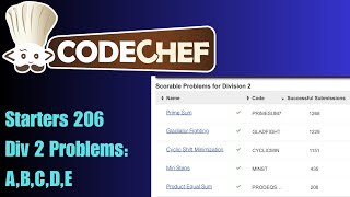 CodeChef Starters 206 Div 2  | Video Solutions - A to E