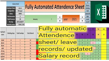 Automated attendance sheet tracker\ salary tracker in excel Urdu\Hindi with Excel formulas