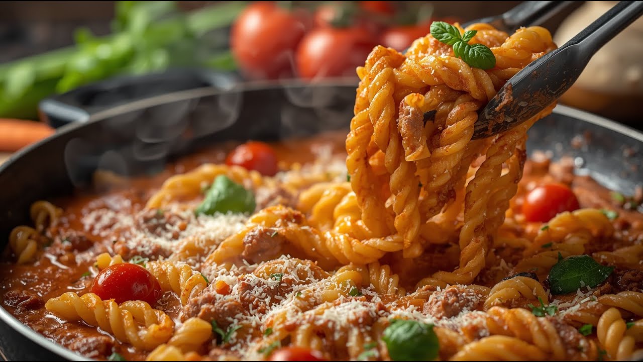 Unglaublich leckere Pasta mit Hackfleisch in nur 15 Minuten! Das einfachste Abendessen Rezept!