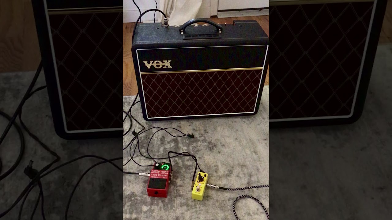 Boss RC-1 Looper Pedal into a Vox AC-1 