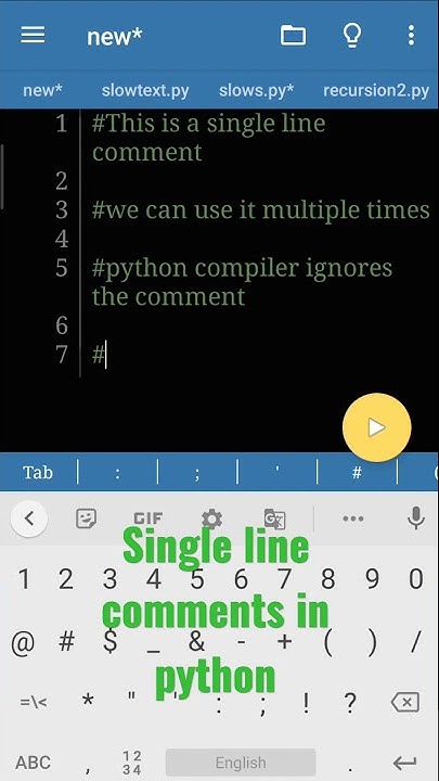 How to use single line comments in python (single-line comments)#python ...