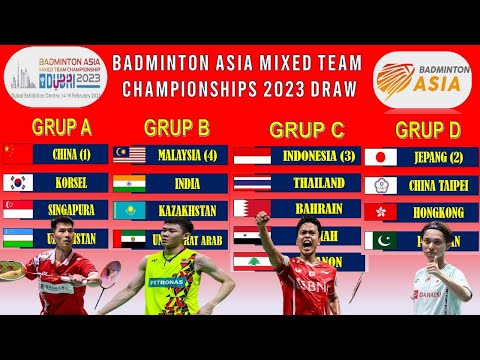 Hasil Undian Badminton Asia Mixed Team Championships 2023 ~ Indonesia Satu Grup Dengan Thailand