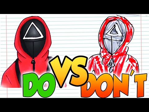 DOs & DON'Ts - Drawing SQUID GAME In 1 Minute CHALLENGE!