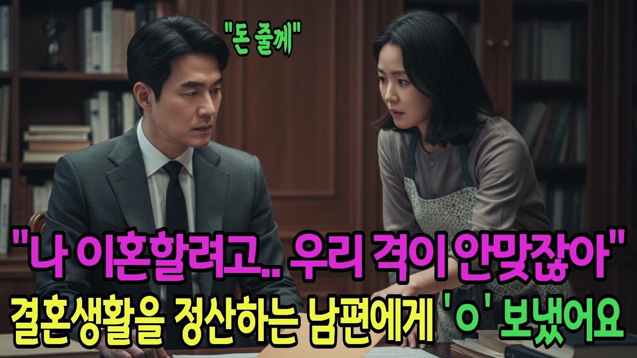 돈 좀 번다고 격 따지며 이혼하자는 남편에게 'ㅇ' 한 글자 보내줬습니다. 