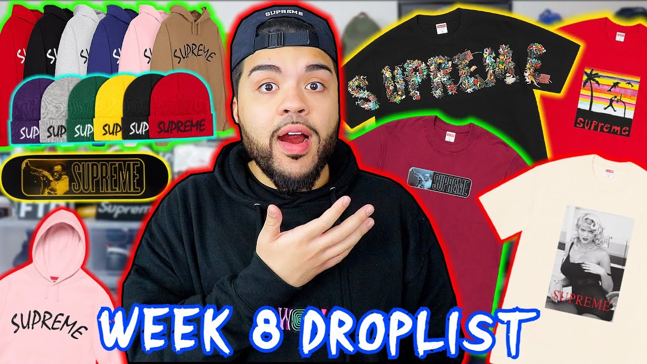 supreme week 8 drop list