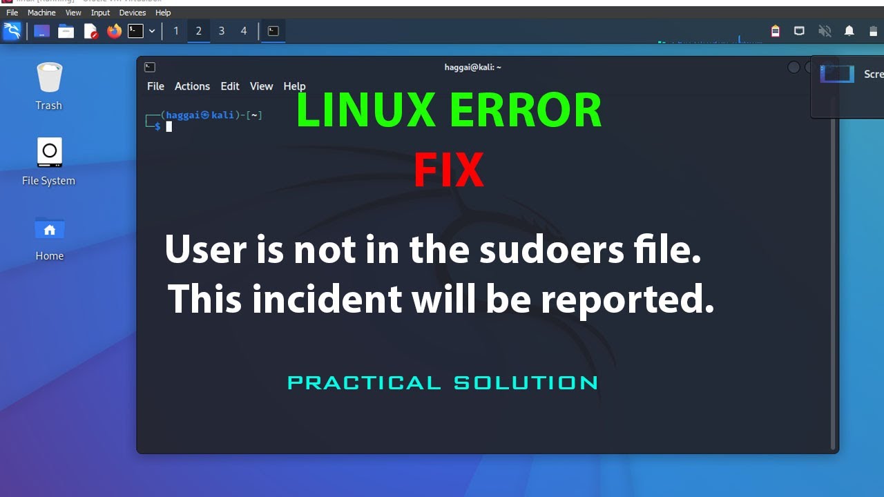 User not in sudoers. User not in sudoers file.