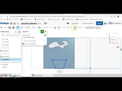OnShape - Puzzle Piece - dimensioning angles