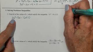 Precalculus BC Unit 3 Notes 3 Solving Nonlinear Equations and Inequalities