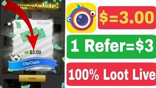 ClipClaps New Earning App upto $10 | ClipClaps Trick Unlimited Times screenshot 2