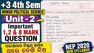 +3 4th Sem(Minor - political science)||Unit-1|| Important Questions For Exam ||Nep2020