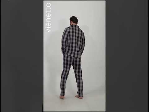 Купить Хлопковая классическая пижама с длинным рукавом VIENETTA MAN 4091900668 в Украина в Lingerie.ua - Одяг для дому та відпочинку, Видео 1
