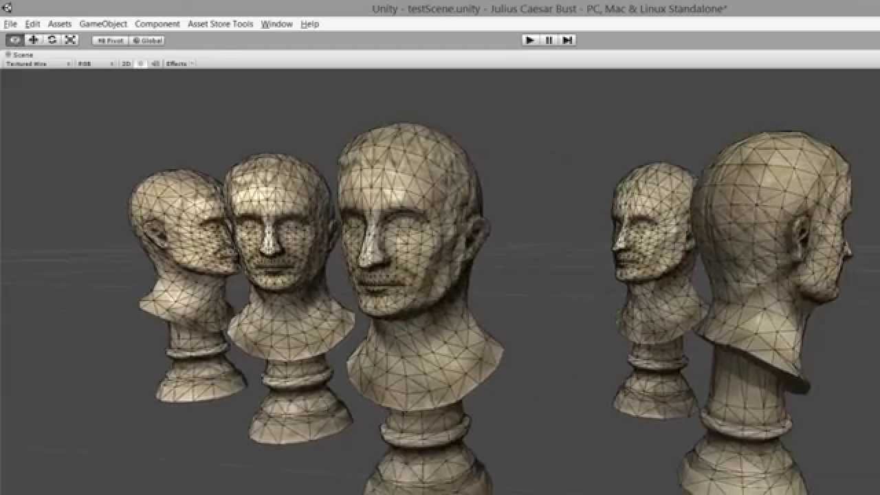 Julius Caesar bust showcase