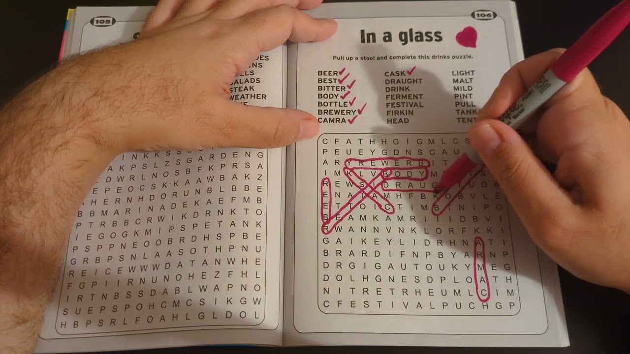 ASMR - Relaxing Word Search #2. Pen Sounds. Soft Spoken. 