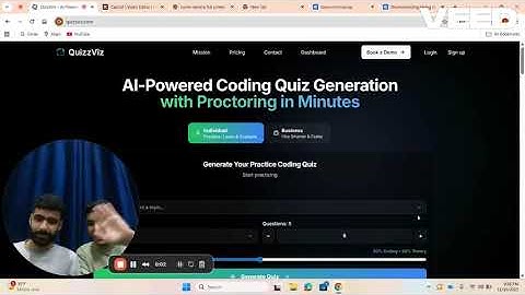 QuizzViz Demo Video | A tool that auto-generates and proctors coding quizzes for hiring and learning