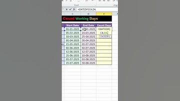 ⏳ Count Days in Excel 📆 Just 1 Formula! #techtori #excel #trending #tips #asmr #shorts